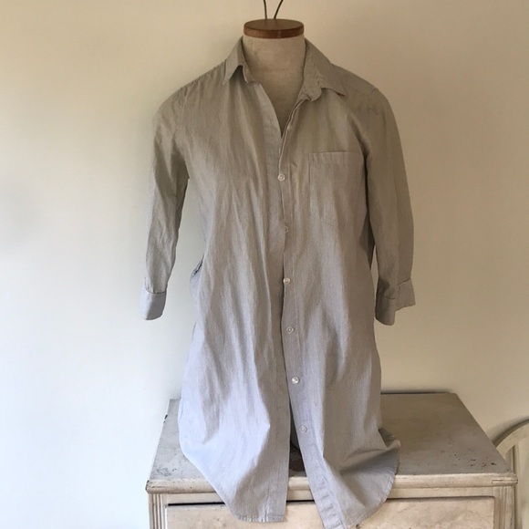 Steven Alan extended button down pinstripe shirt S - Picture 1 of 6